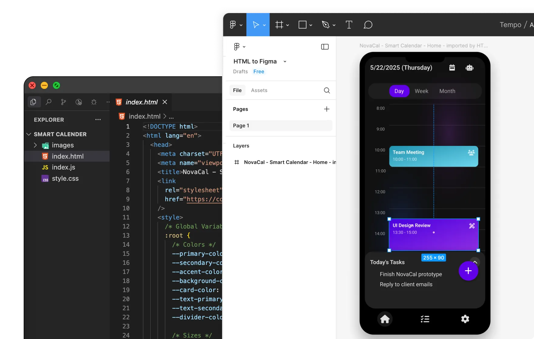 html file in cursor, import into figma